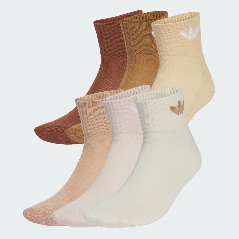 Nogavice adidas Performance Mid Ankle Socks - 6 Pairs Bež | JV8601