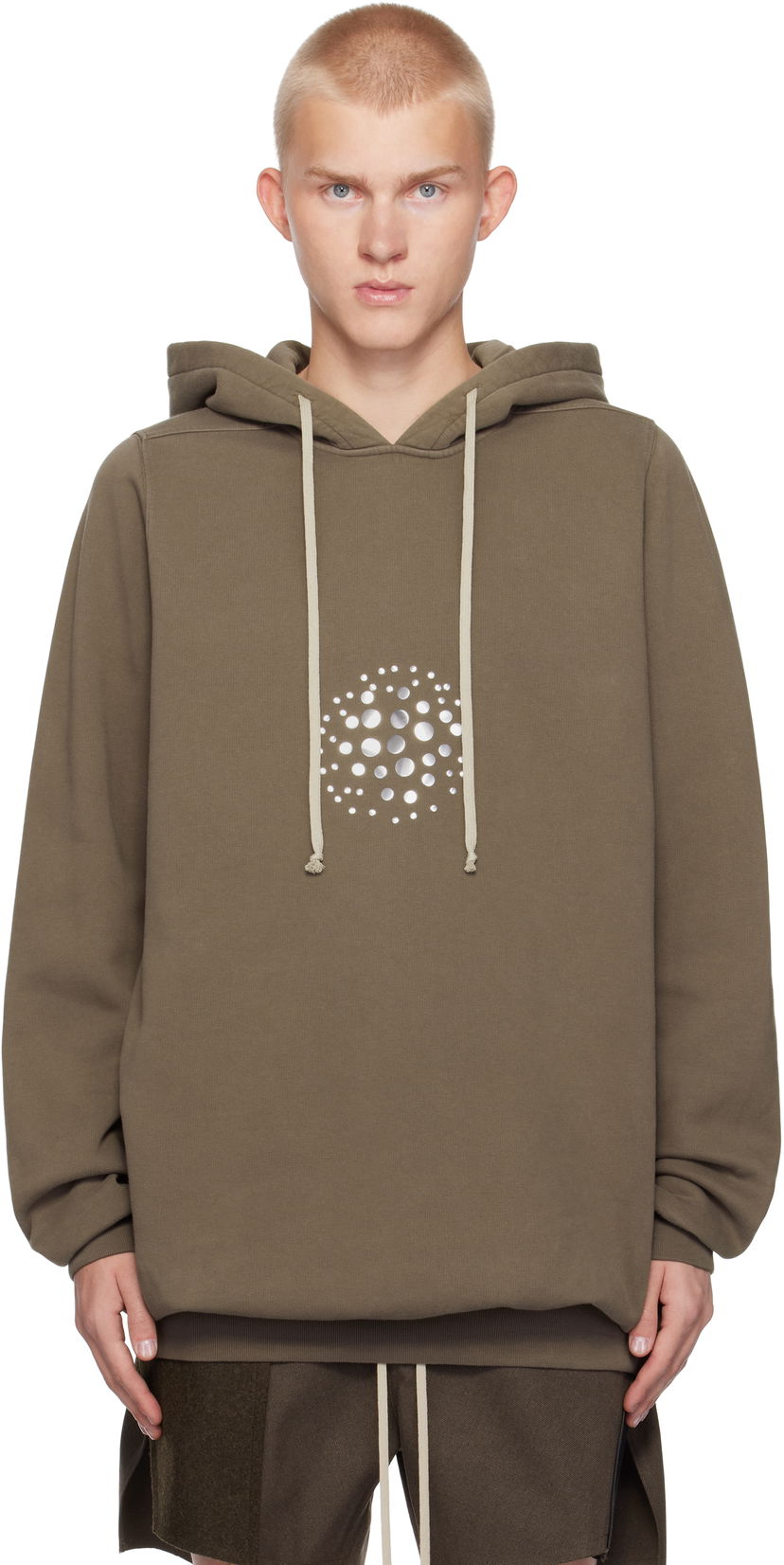 Pulover Rick Owens Orb Studs Hoodie Siva | RR02D6282 FES3