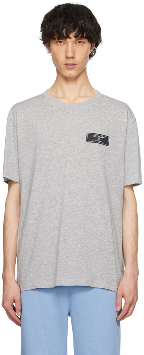 Majica Balmain Patch T-Shirt Siva | CH1EG000JH84