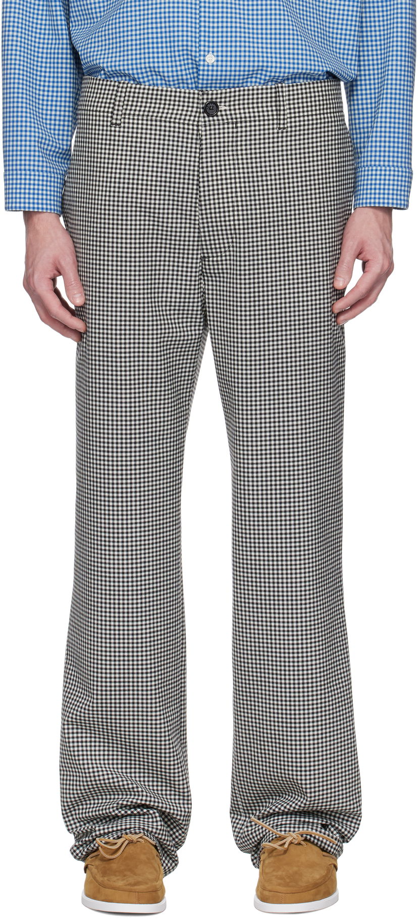 Hlače Marni Marni Gingham Wool Blend Trousers Večbarvna | PUMU0285A0 UTP787