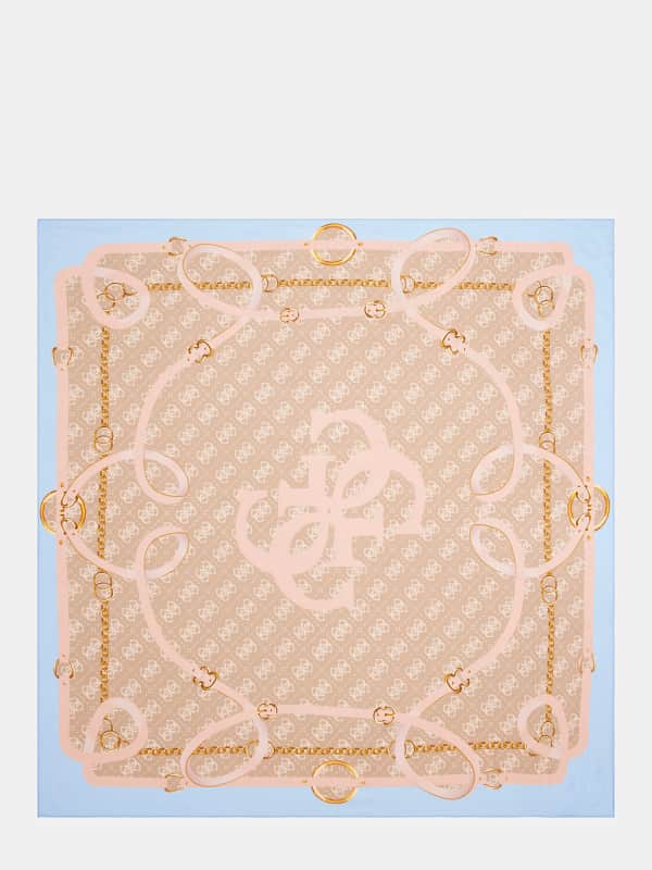 Šala GUESS Logo Print Square Scarf Roza | AW5246SIL30