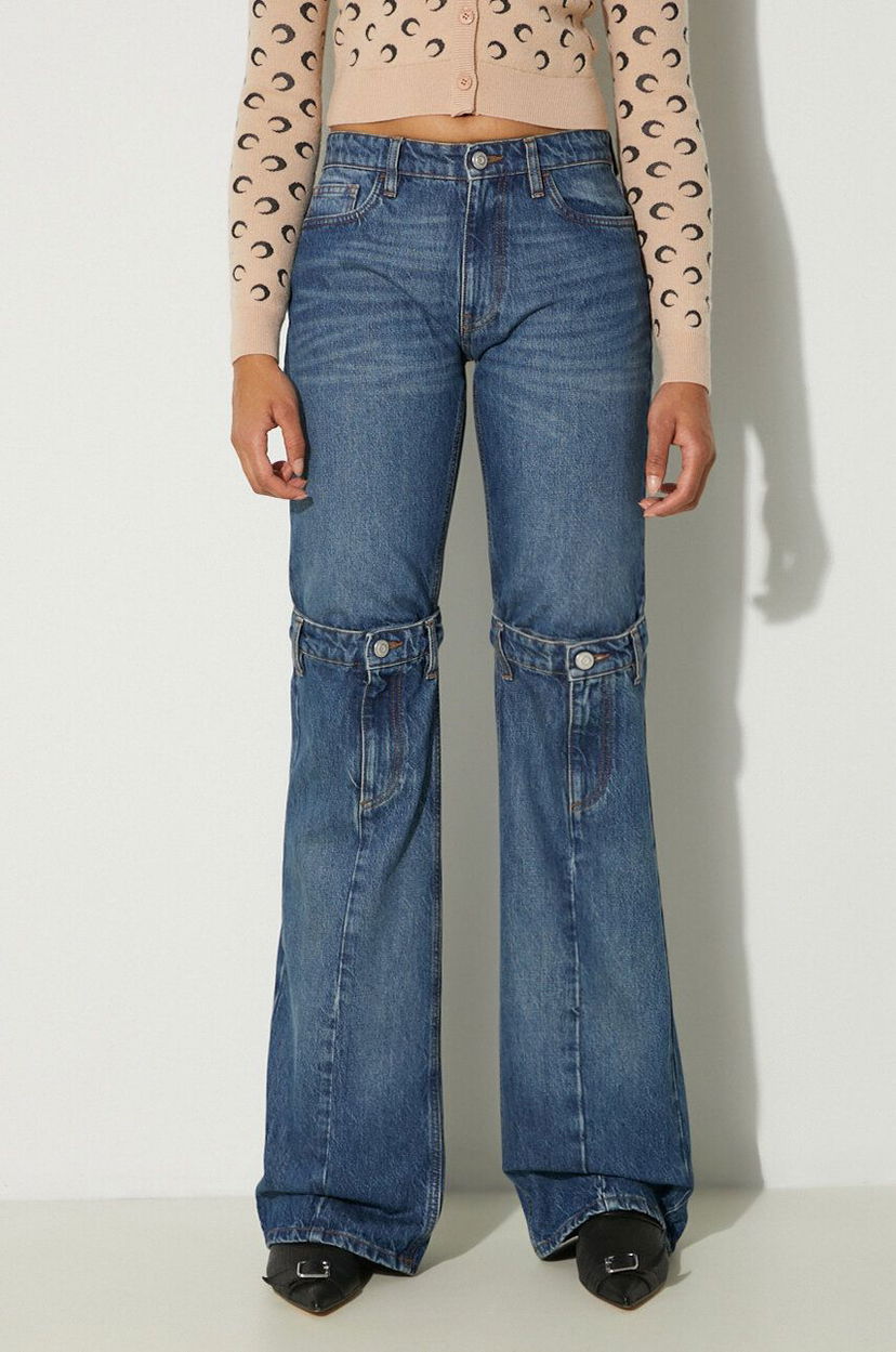 Kavbojke Coperni Open Knee High-Waist Jeans Modra | COPP55252