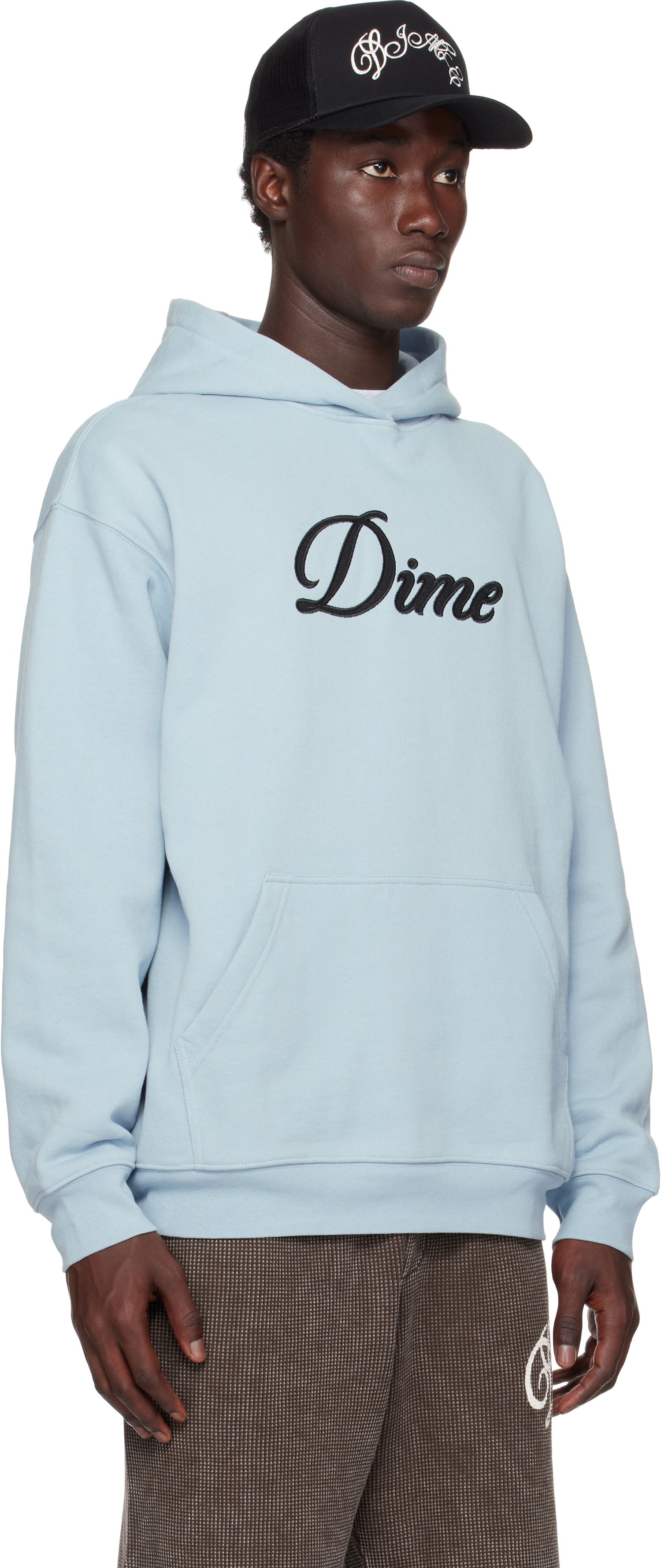 Pulover Dime Dime Cursive Fleece Hoodie Modra | DIMESU2543BLU, 1