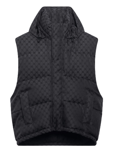 Pleteni pulover Gucci Balenciaga x The Hacker Project Hacker Cocoon Puffer Vest Črna | 681886TLO531269