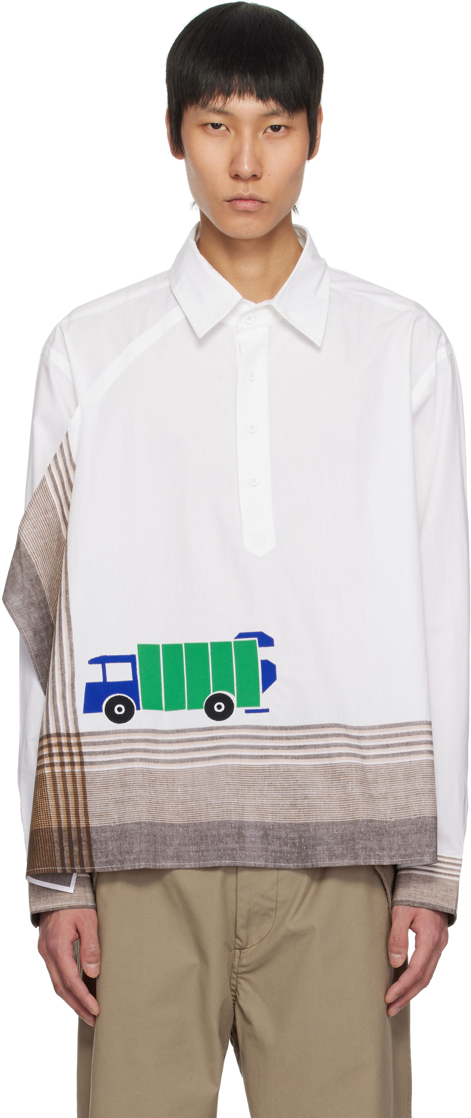 Srajce Craig Green Craig Green Long Sleeve Handkerchief Shirt Bela | CGSS25CWOSHI62, 0