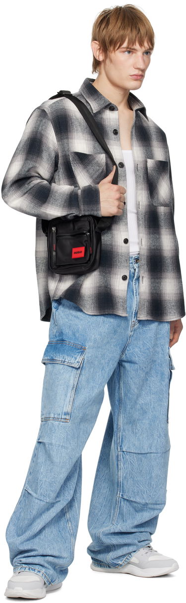 Torba za čez ramo BOSS HUGO Logo Patch Crossbody Bag Črna | 50535643, 3