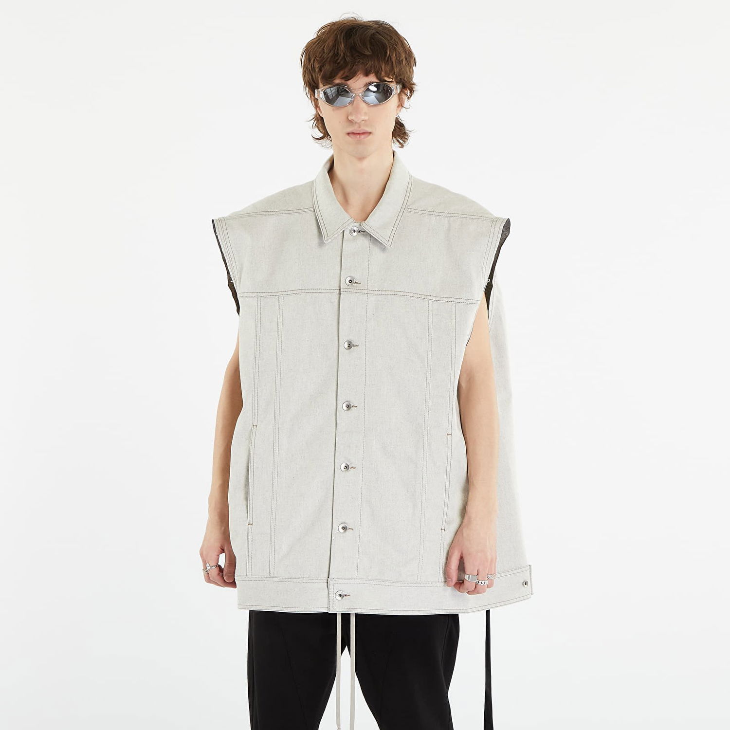 Telovnik Rick Owens DRKSHDW Jumbo Worker Vest Bela | DU01C6762 MMD 51, 0