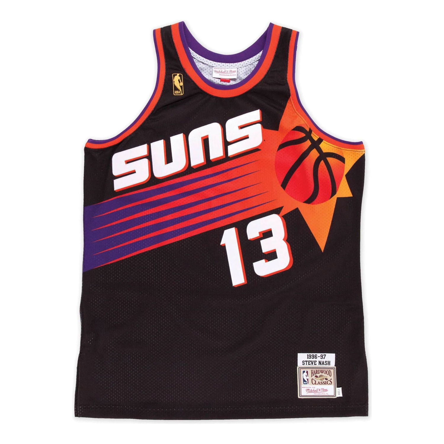 Majica brez rokavov Mitchell & Ness NBA Phoenix Suns 1996-97 Steve Nash Road Jersey Črna | AJY4AC18074-PSUBLCK96SNA, 0