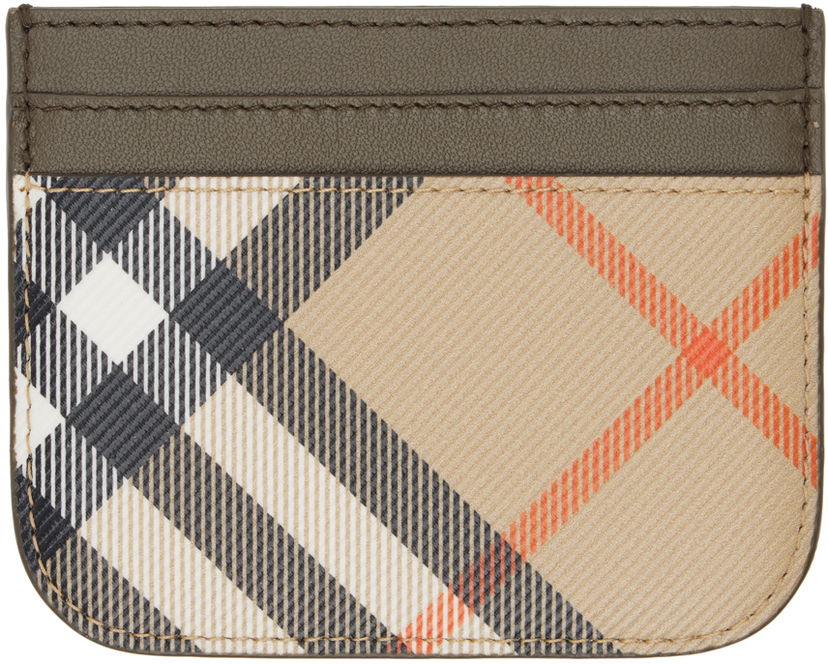 Oblačila Burberry Beige & Black Check Card Holder Rjava | 8092722