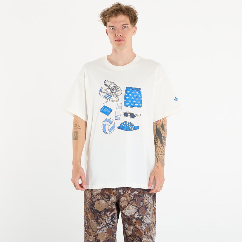 Majica adidas Originals T-shirt adidas Stuff Tee Off White Bela | KQ6345