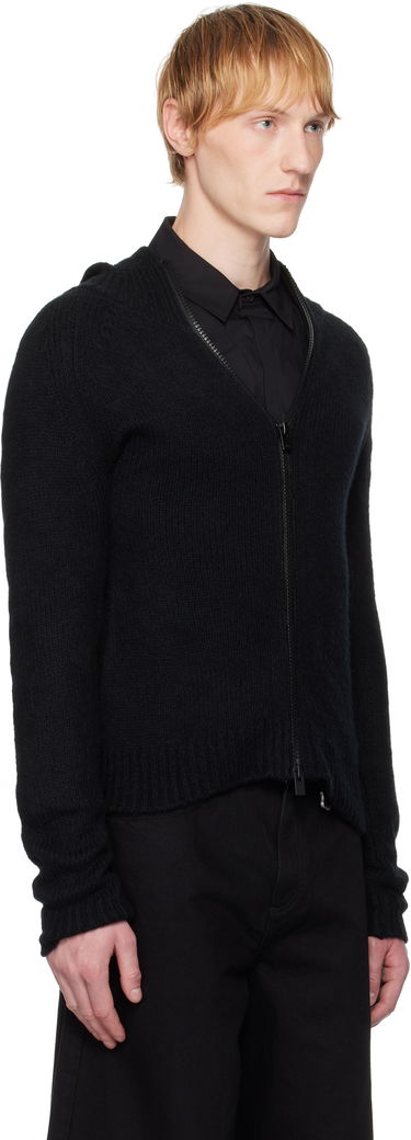 Pleteni pulover HELIOT EMIL HELIOT EMIL Inviola Cashmere Zip Hoodie Črna | SS25_W_07_066_BLK01_CO, 1
