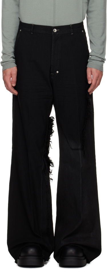 Kavbojke Rick Owens Concordians Joris Wide-Leg Distressed Jeans Črna | RR02E1308 BBCL, 0