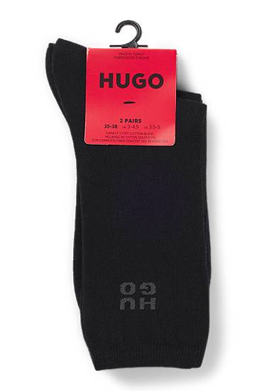 Nogavice BOSS Two-pack short socks with stacked logos Črna | 50549831, 1