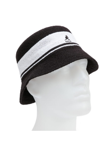 Klobuk Kangol Bermuda Stripe Bucket Črna | K3326ST