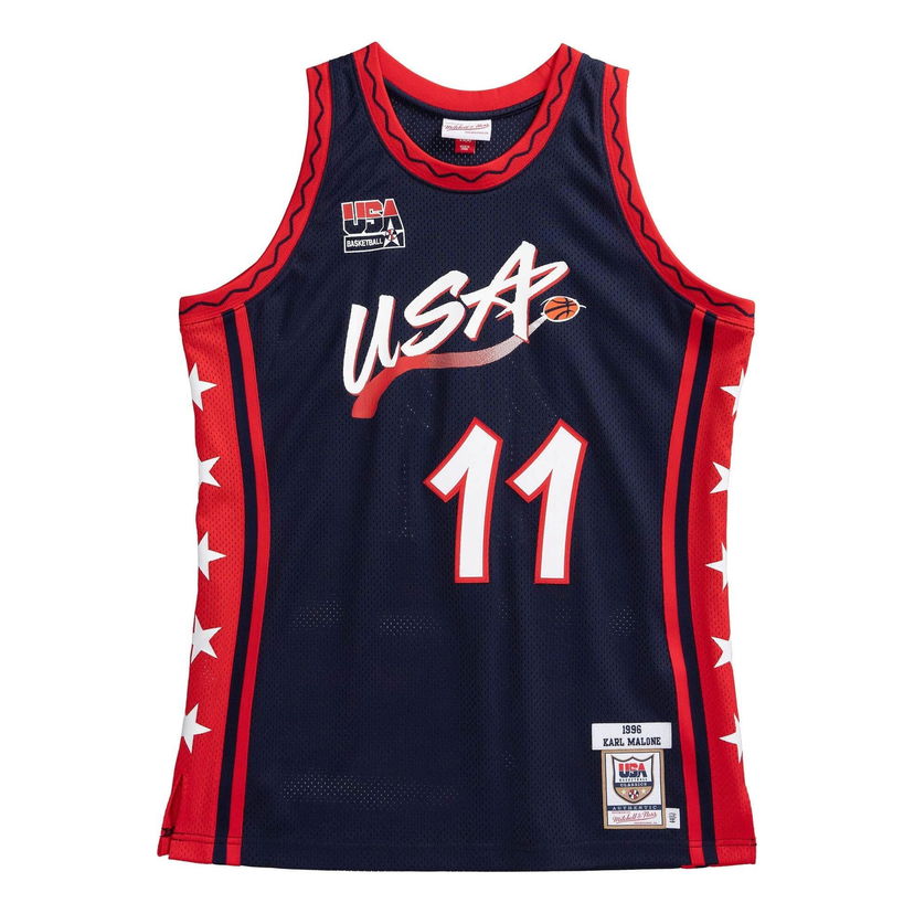 Dres Mitchell & Ness Team USA 1996-97 Karl Malone 11 Jersey Modra | AJY4SB19058-USANAVY96KMA