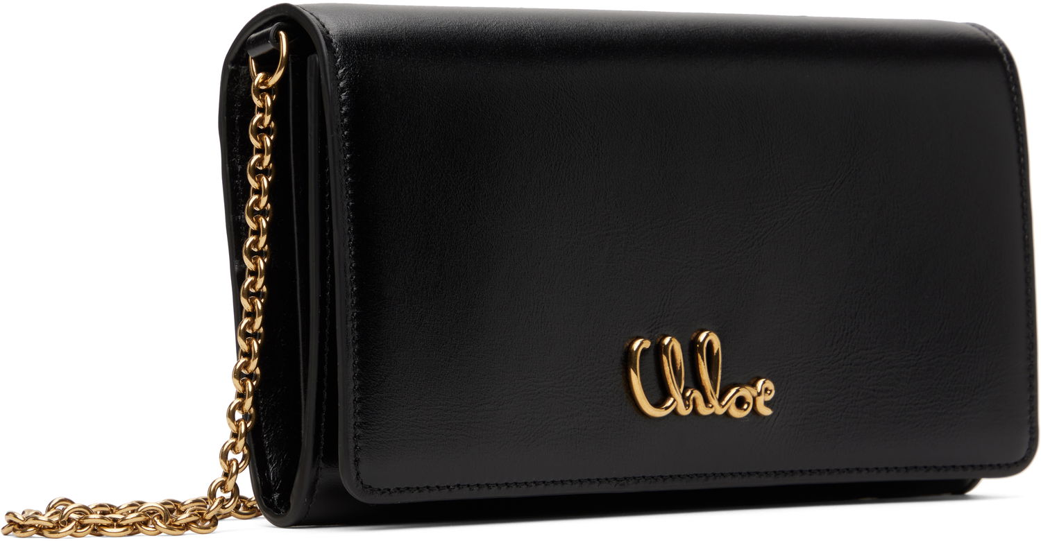 Denarnica CHLOÉ Chloe Iconic Flap Wallet on Chain Črna | CH25SP485O16, 1