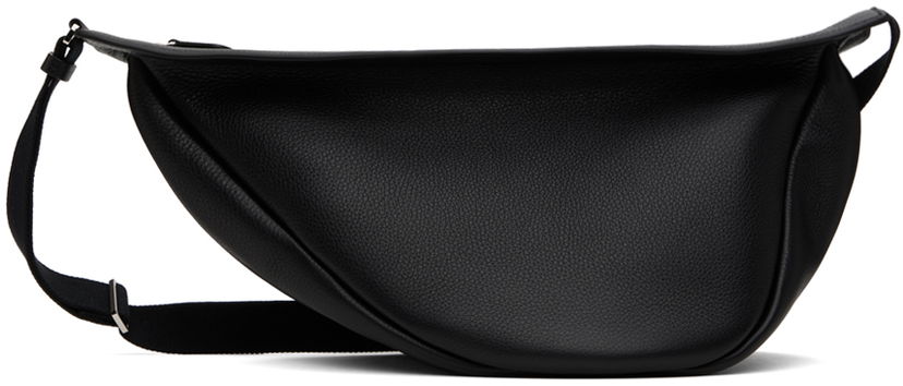 Torba za čez ramo The Row Black Large Slouchy Banana Bag Črna | W1196-L129