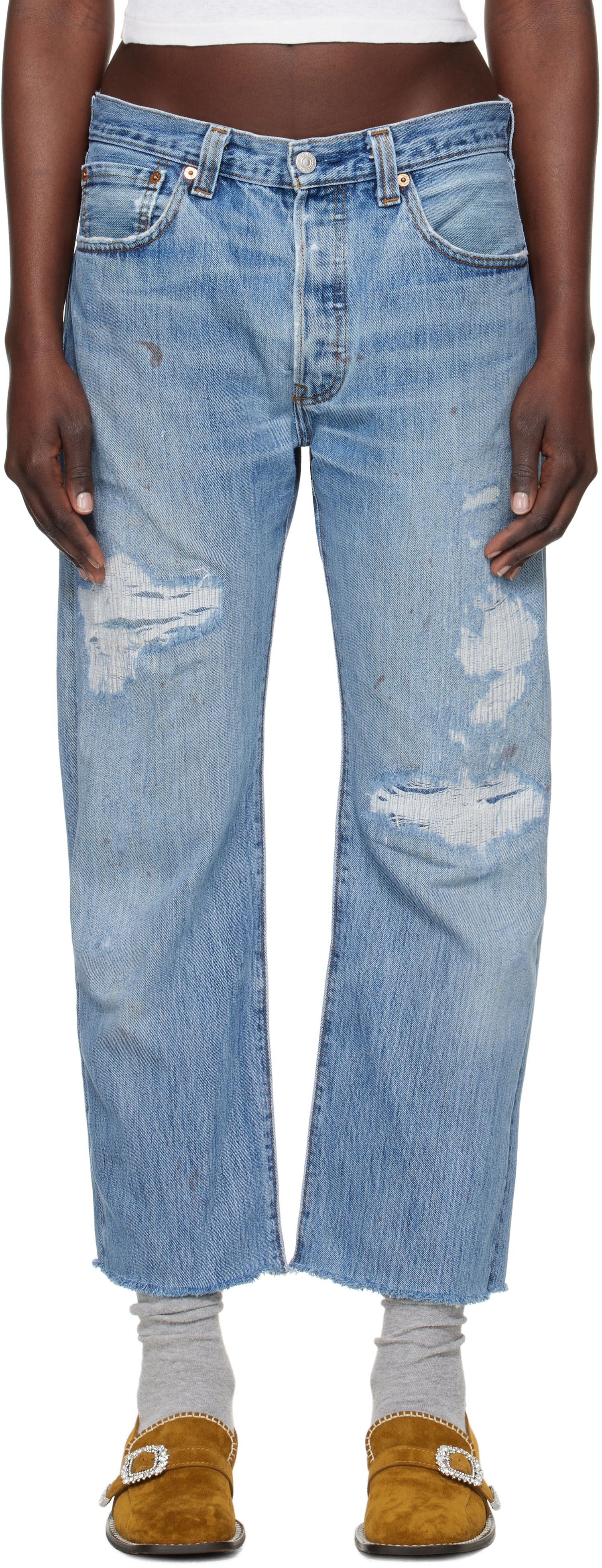 Kavbojke RE/DONE Re/Done Levi's Edition Boyfriend Jeans Modra | 1188BFJ, 0