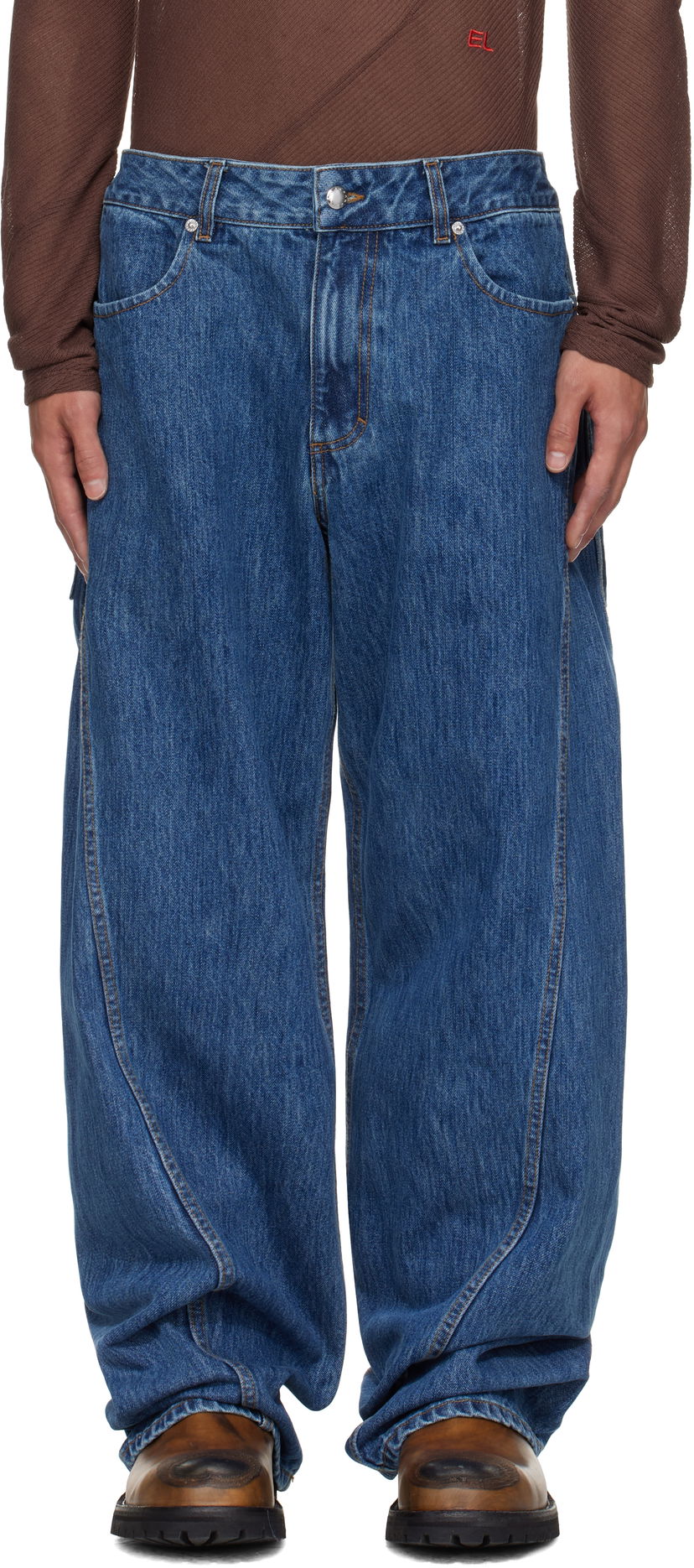 Kavbojke Eckhaus Latta Eckhaus Latta Bend Jeans Modra | 1225-EL-PF25-VI