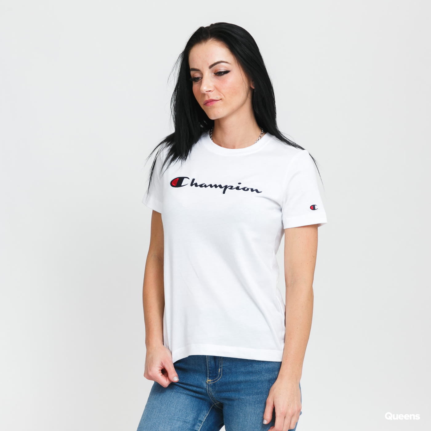 Majica Champion Script Logo Bela | 114472 WW001, 0