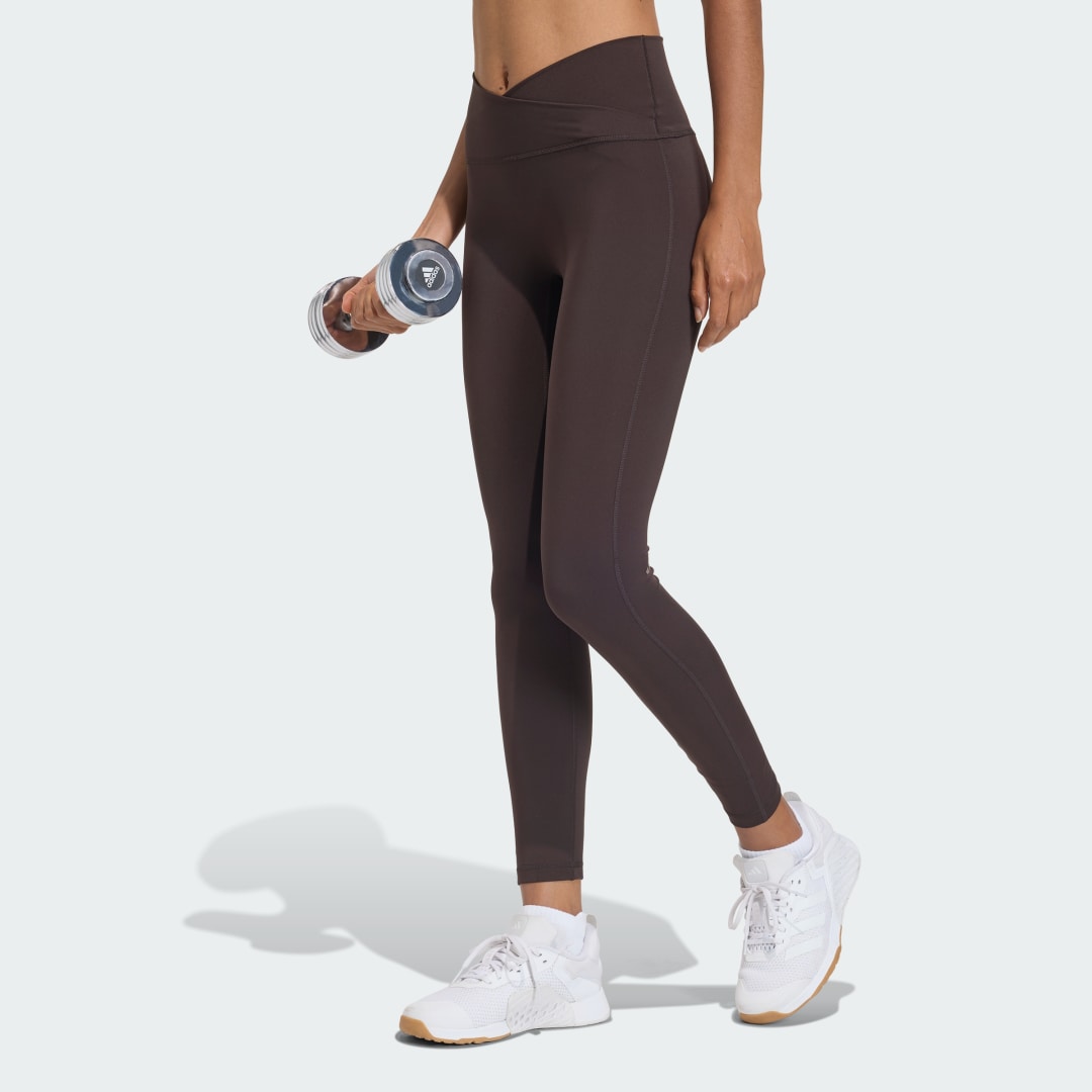 Pajkice adidas Performance Studio All Me 7/8 X-Over Leggings Rjava | KT3284, 0