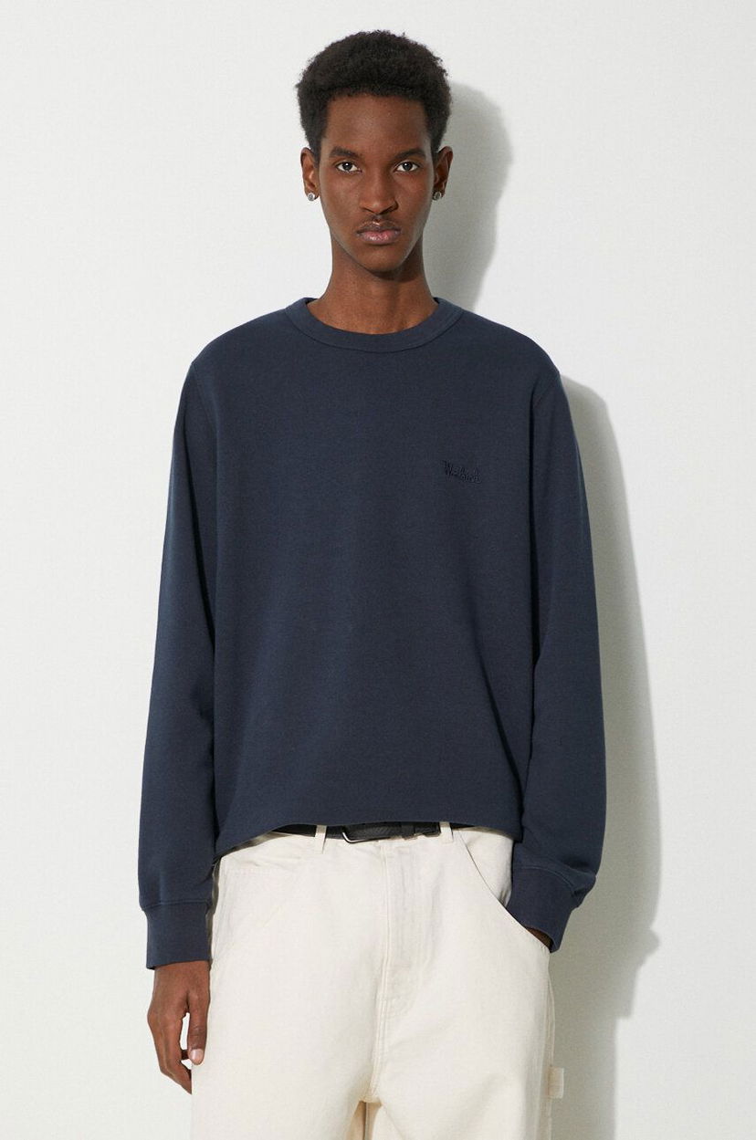 Pulover WOOLRICH Sweatshirt Crewneck Modra | CFWOSW0225MRUT3684