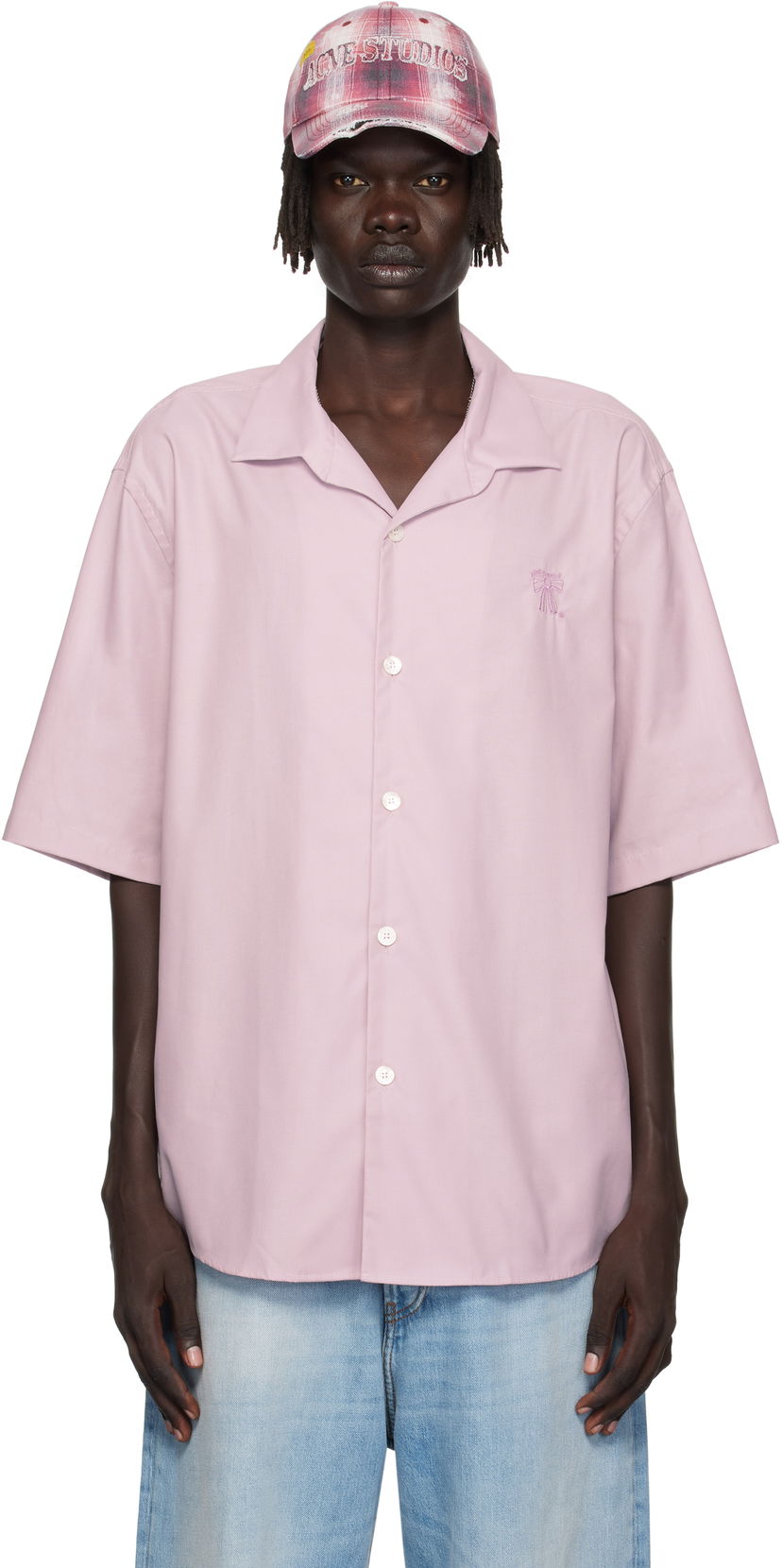 Srajce Acne Studios Acne Studios Button-Up Camp Collar Shirt Roza | BB0634-