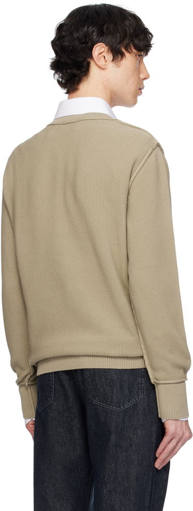 Pleteni pulover Moncler Moncler Textured Cotton Sweater Bež | K10919C00001M1367, 2