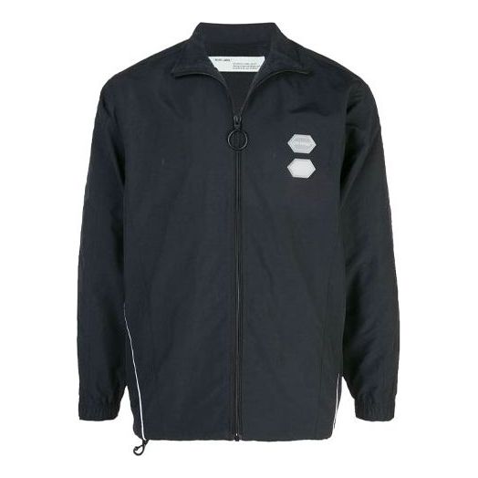 Vetrovka Off-White Off-White Slim Fit Track Jacket Črna | OMBD010R19C010211000