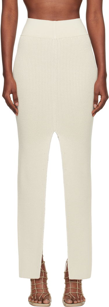 Krila Rick Owens Rick Owens Concordians Ribbed Knit Sliced Midi Skirt Bela | RO02E4671 KWVH, 0