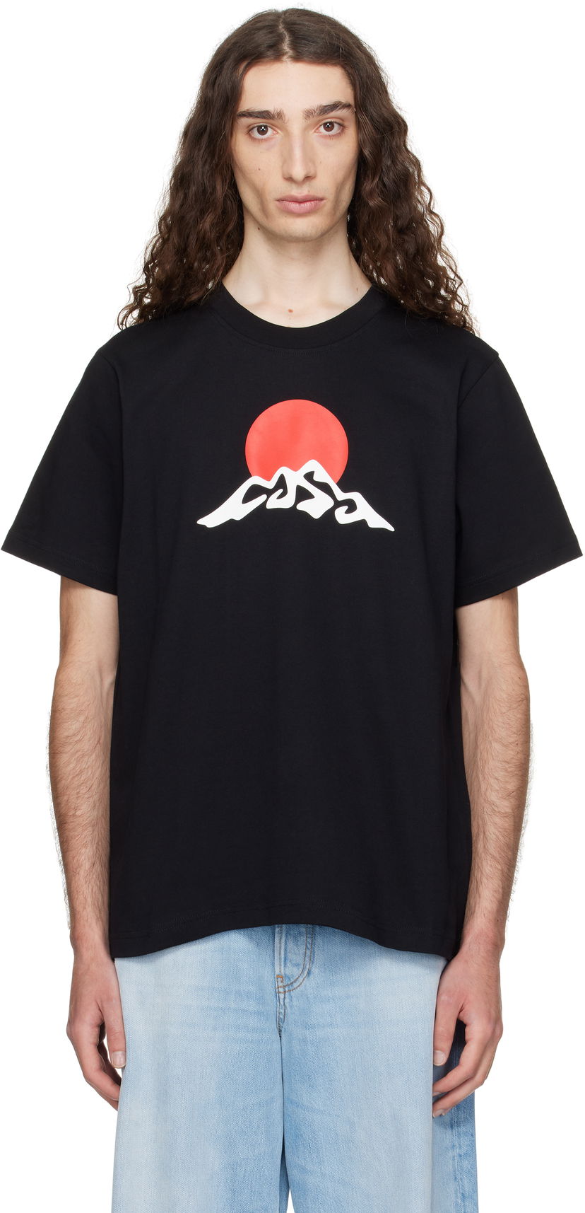 Majica Casablanca Casablanca Montagne Snow Print T-Shirt Črna | MPF25-JTS-001-02