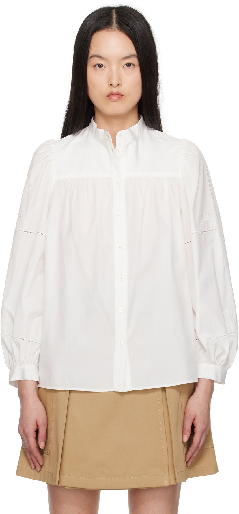 Srajce Max Mara Weekend Max Mara White Ribaldo Blouse Bela | 2515111111600