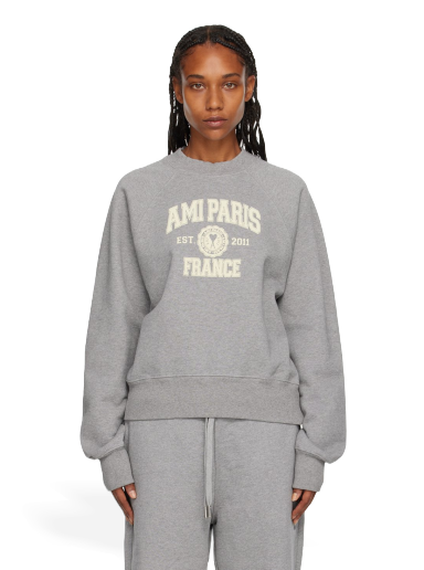 Pulover AMI France Sweatshirt Siva | USW010.747