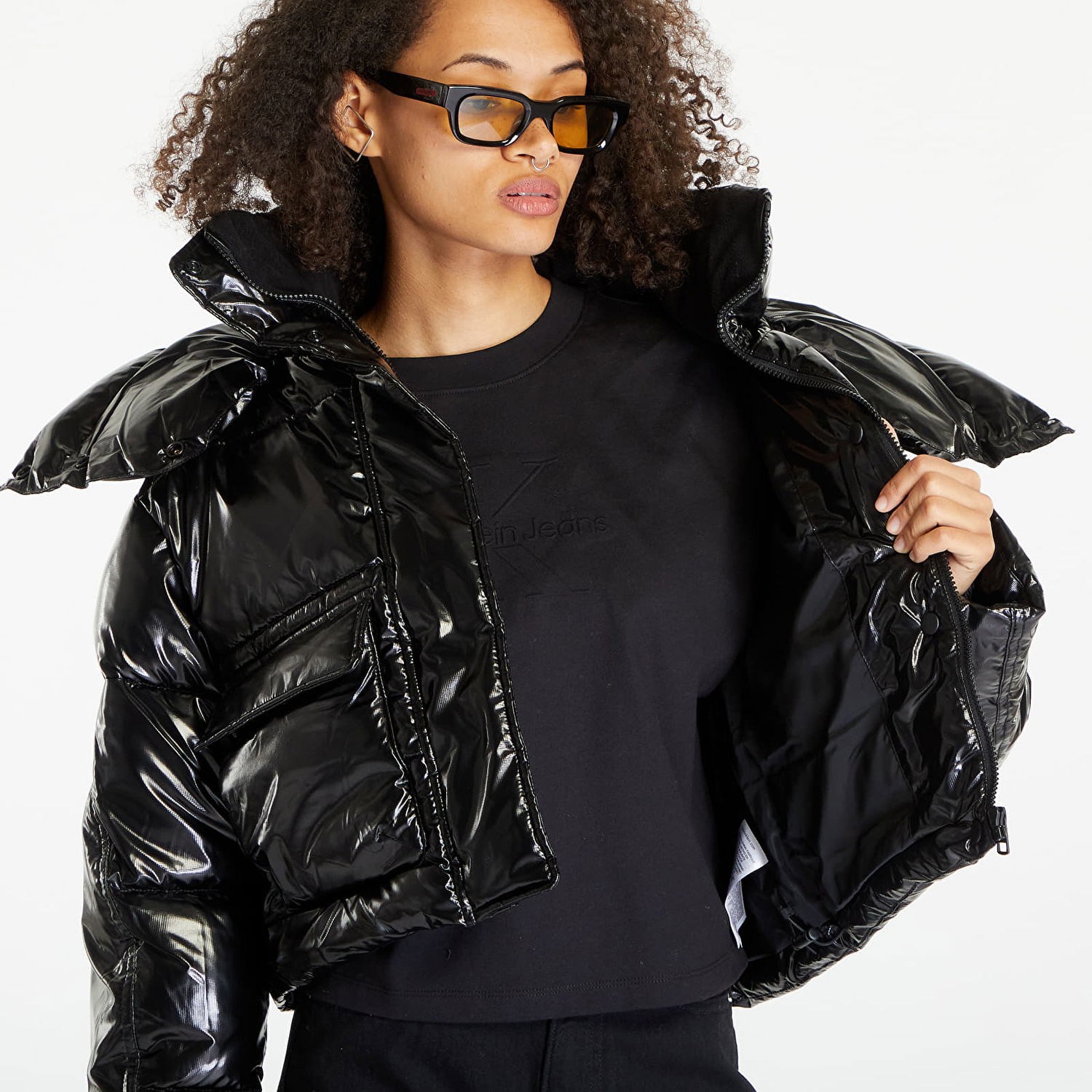 Puhovka CALVIN KLEIN High Shine Puffer Jacket Črna | J20J221884 BEH, 1