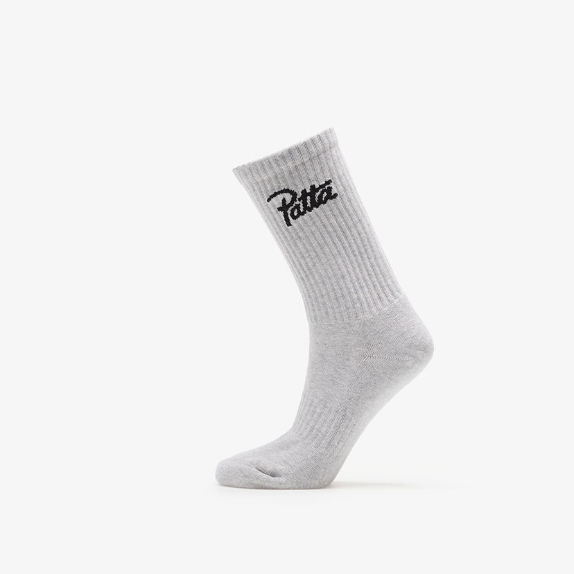 Nogavice Patta Script Logo Sports Sock Melange Grey Bela | POC-AW25-2020-396-0016-050