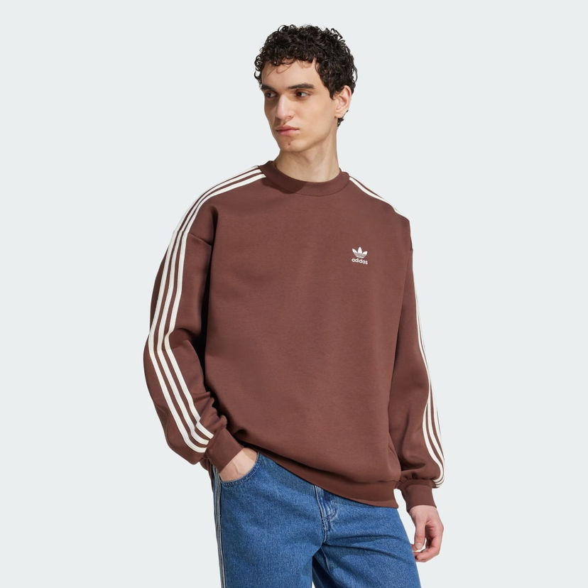 Pulover adidas Performance Adicolor Oversized Crew Sweatshirt Rjava | KA0469