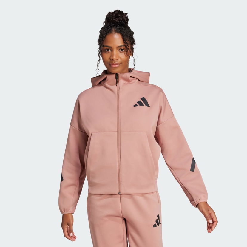 Pulover adidas Performance Z.N.E. Full-Zip Athletics Hoodie Roza | JC5394