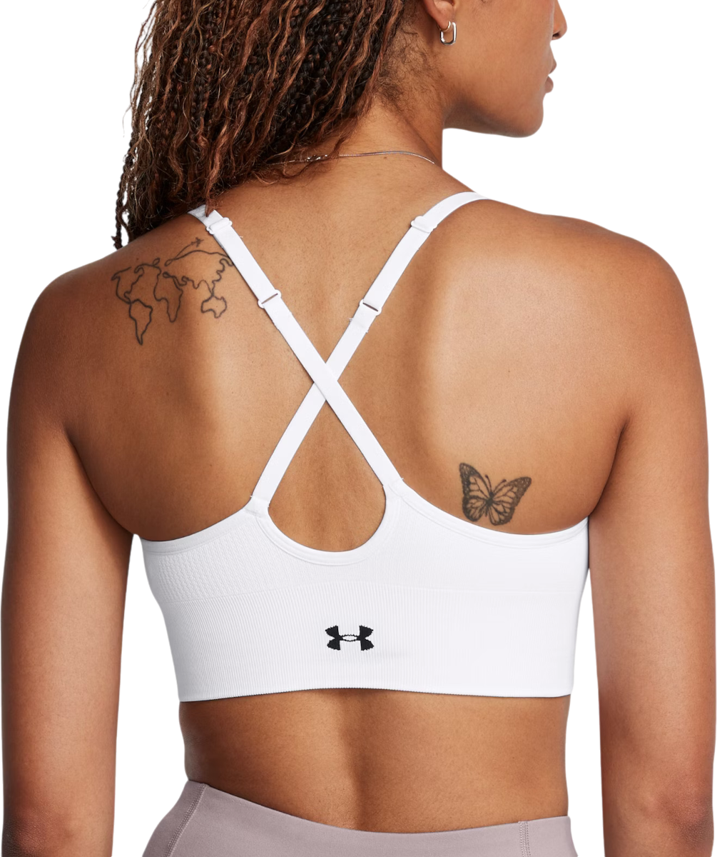 Modrček Under Armour Seamless Low Bra Bela | 1384417-100, 1