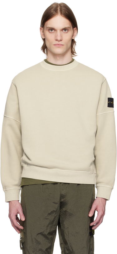 Pleteni pulover Stone Island Stone Island Diagonal Fleece Old Effect Sweatshirt Bež | K1S15 6100032 S0045, 0