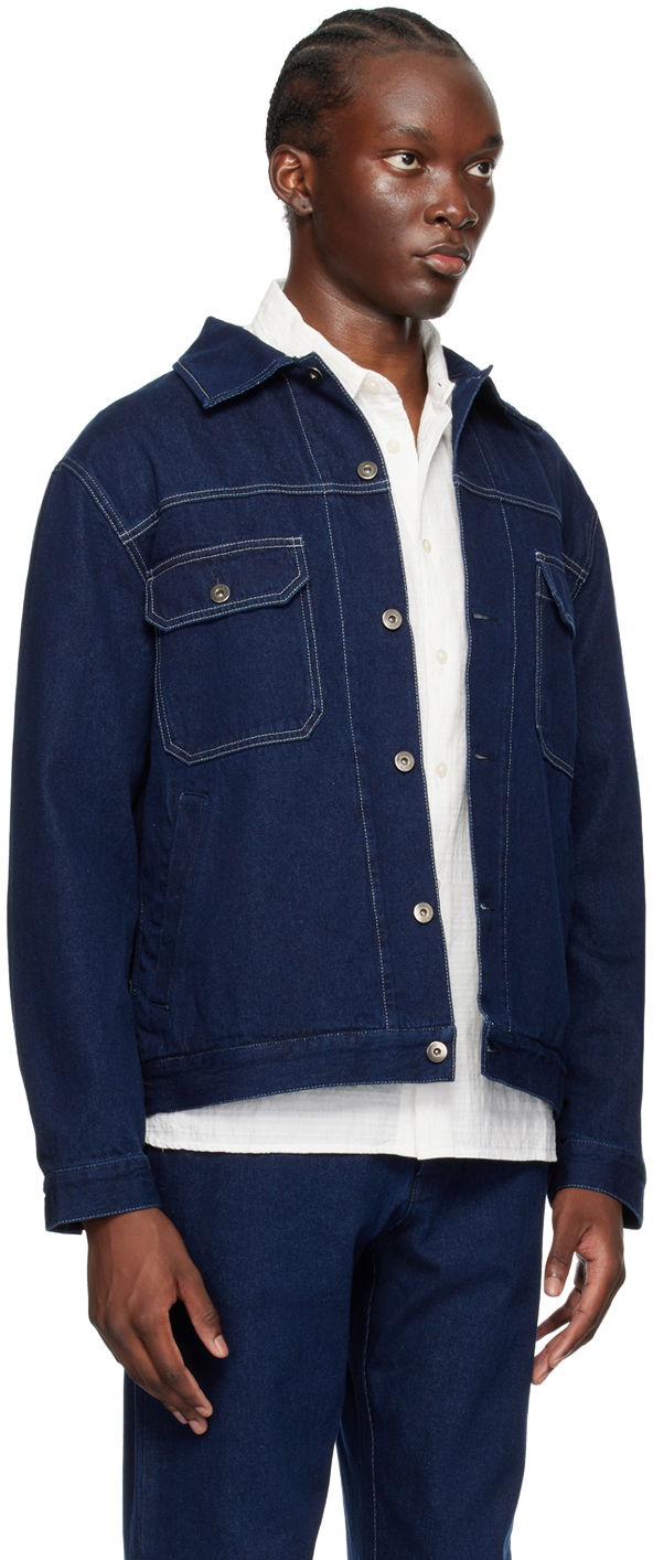 Jakna Universal Works Universal Works Button Denim Jacket Modra | 00107, 1