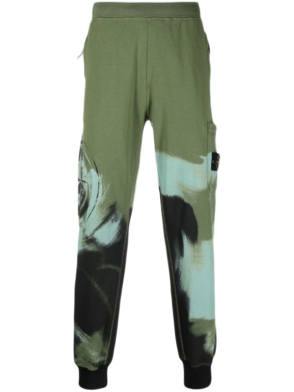 Trenirka Stone Island Paint-Stroke-Print Joggers Zelena | 771563445, 0