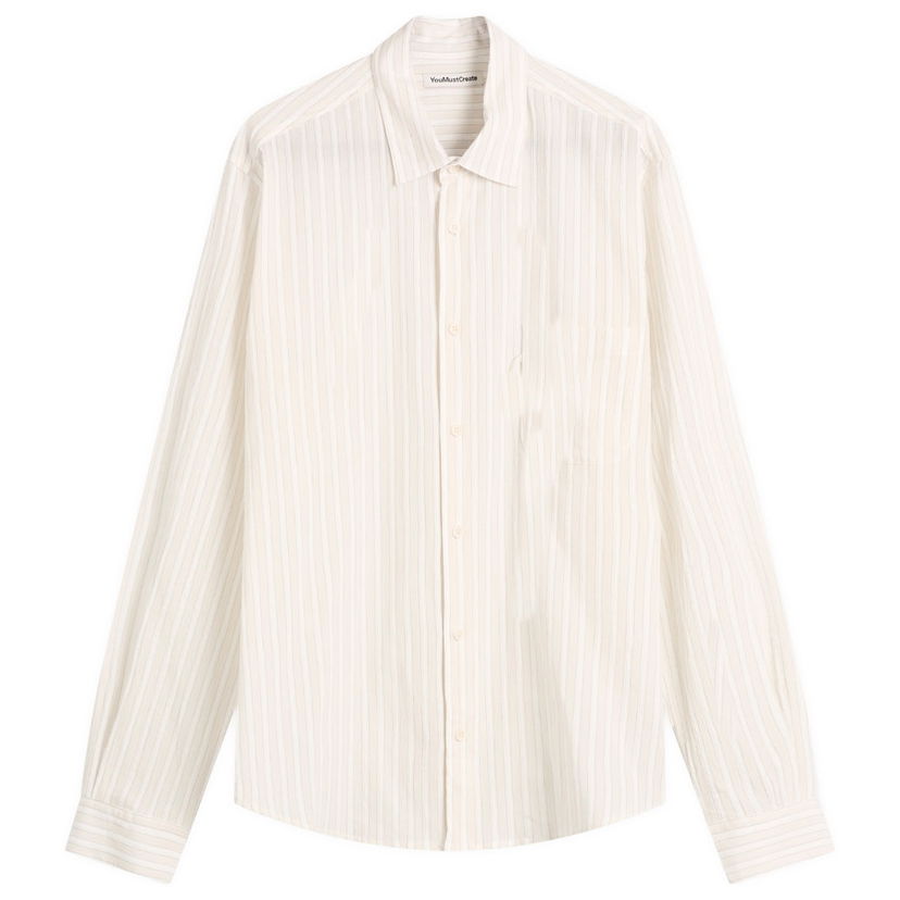 Srajce YMC YMC Curtis Striped Shirt, Size Small Bež | P2ZAI-10
