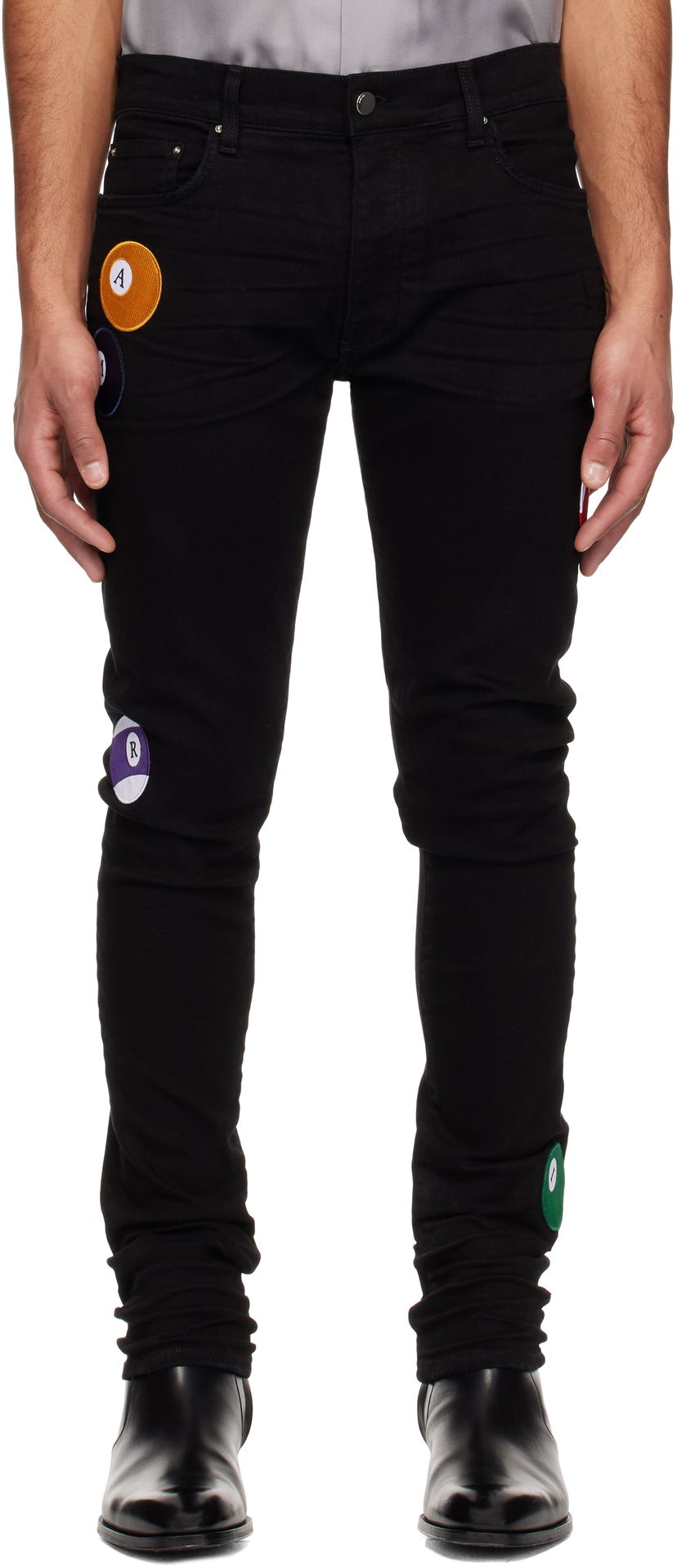 Kavbojke AMIRI AMIRI Pool Ball Skinny Jeans Črna | AMDNSY1129