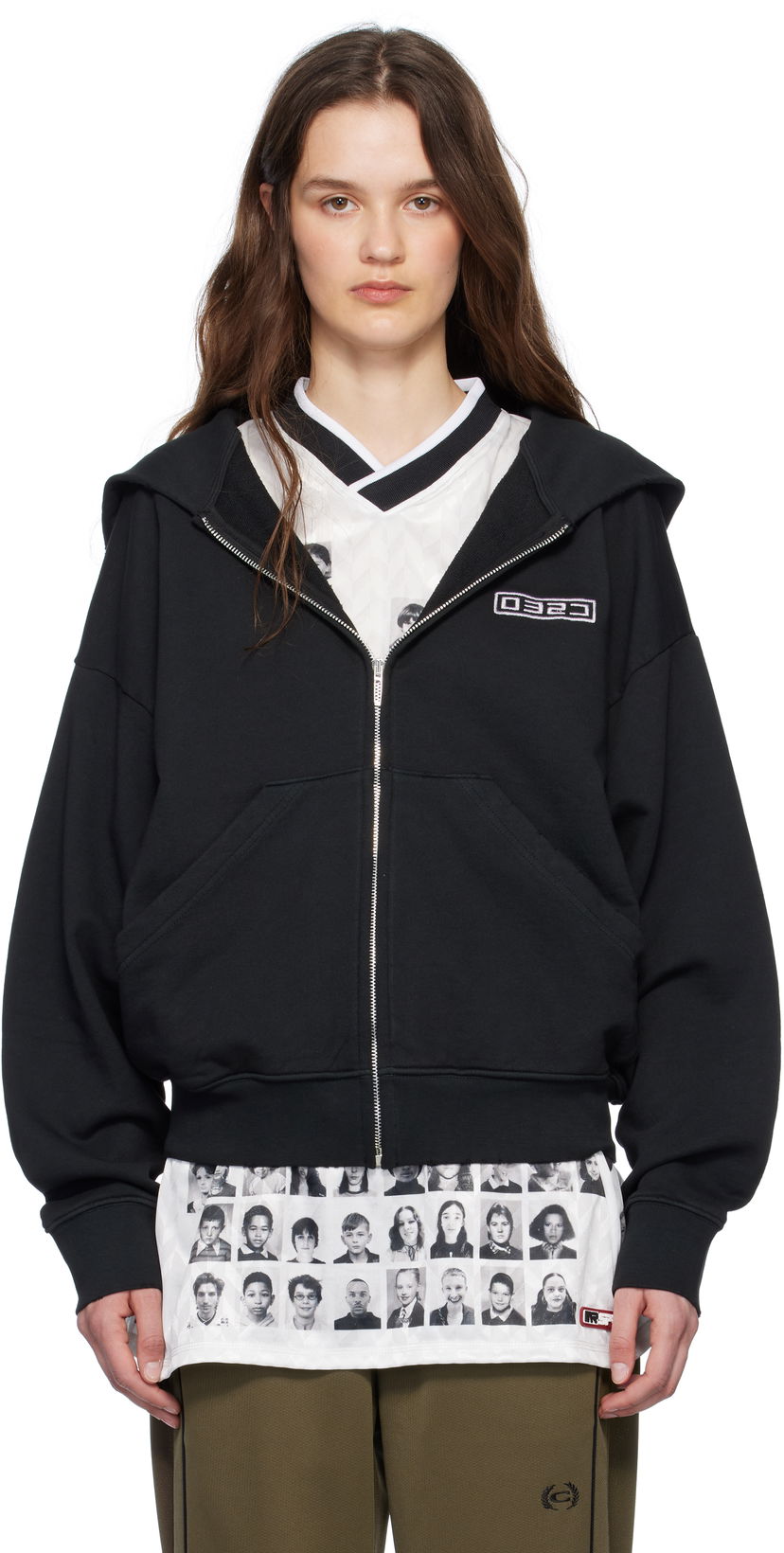 Pulover 032C Routine Zip Hoodie Črna | S25-URC-0841-050-W