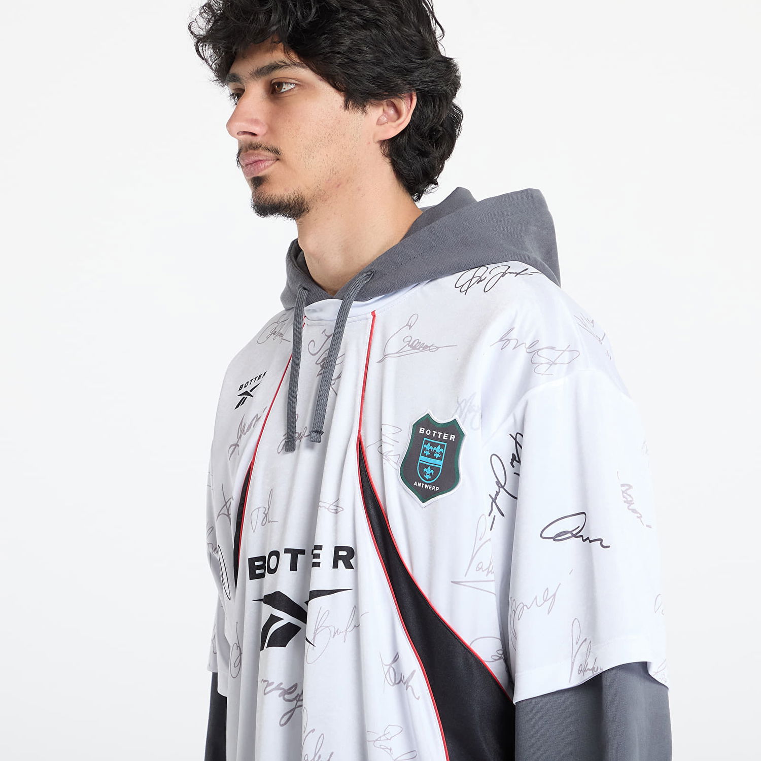 Dres Reebok Reebok x Botter Soccer Hybrid Hoodie with Autograph Print Bela | RMBB00WC99FLE0010601, 1
