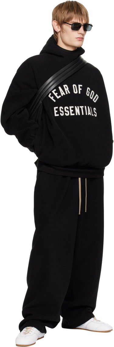 Pulover Fear of God Fear of God ESSENTIALS Brushed Hoodie Črna | 202HO246410F, 4