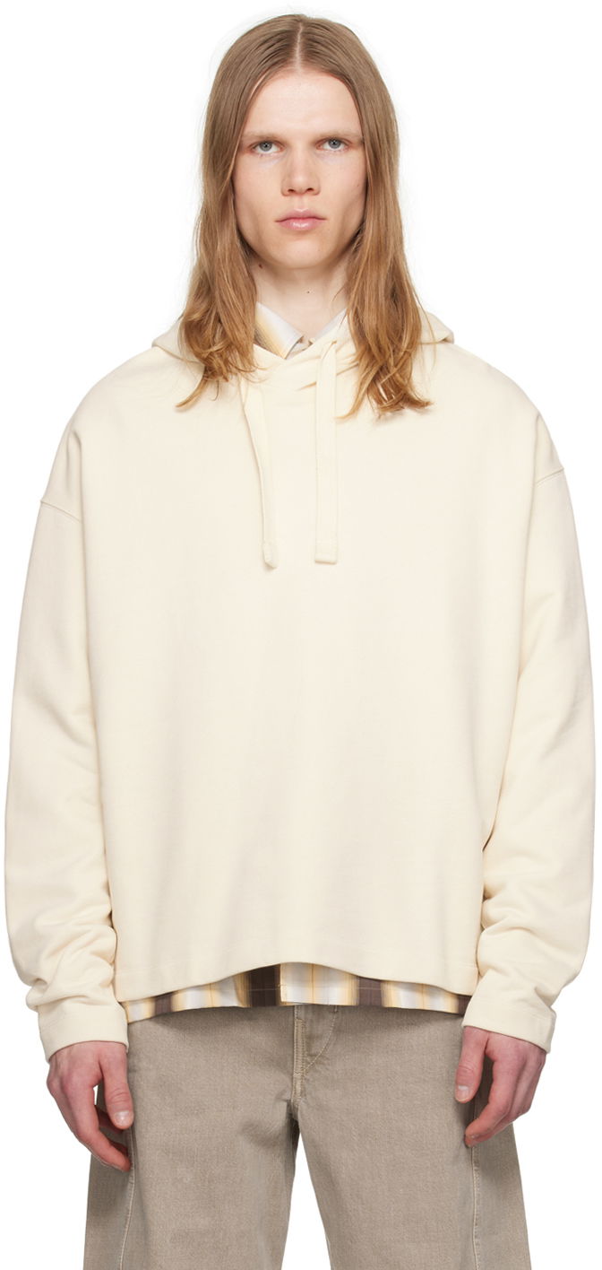 Pulover LEMAIRE LEMAIRE Minimal Hoodie Bež | TO1172 LJ1012