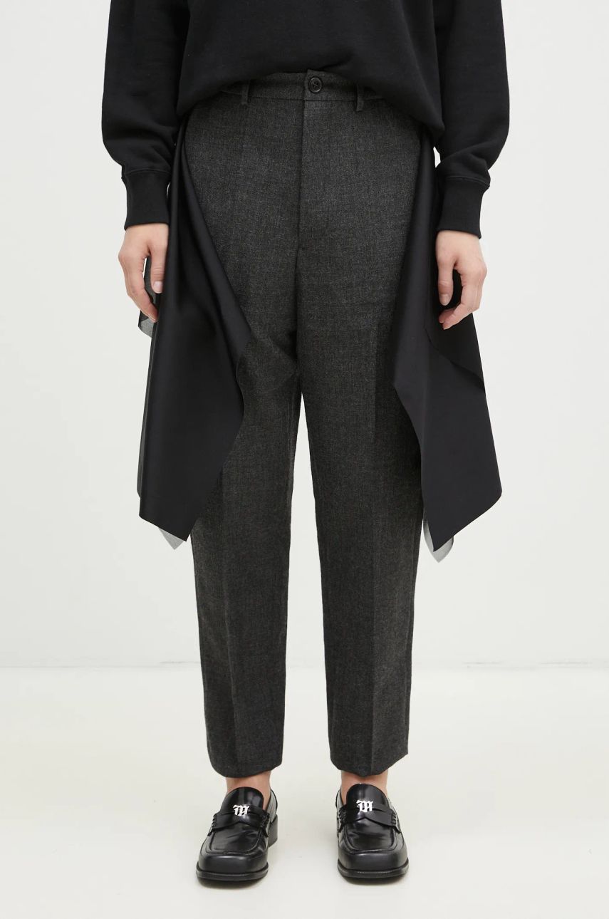 Hlače UNDERCOVER High Waist Pants With Attached Skirt Overlay Siva | UC2D1505, 0