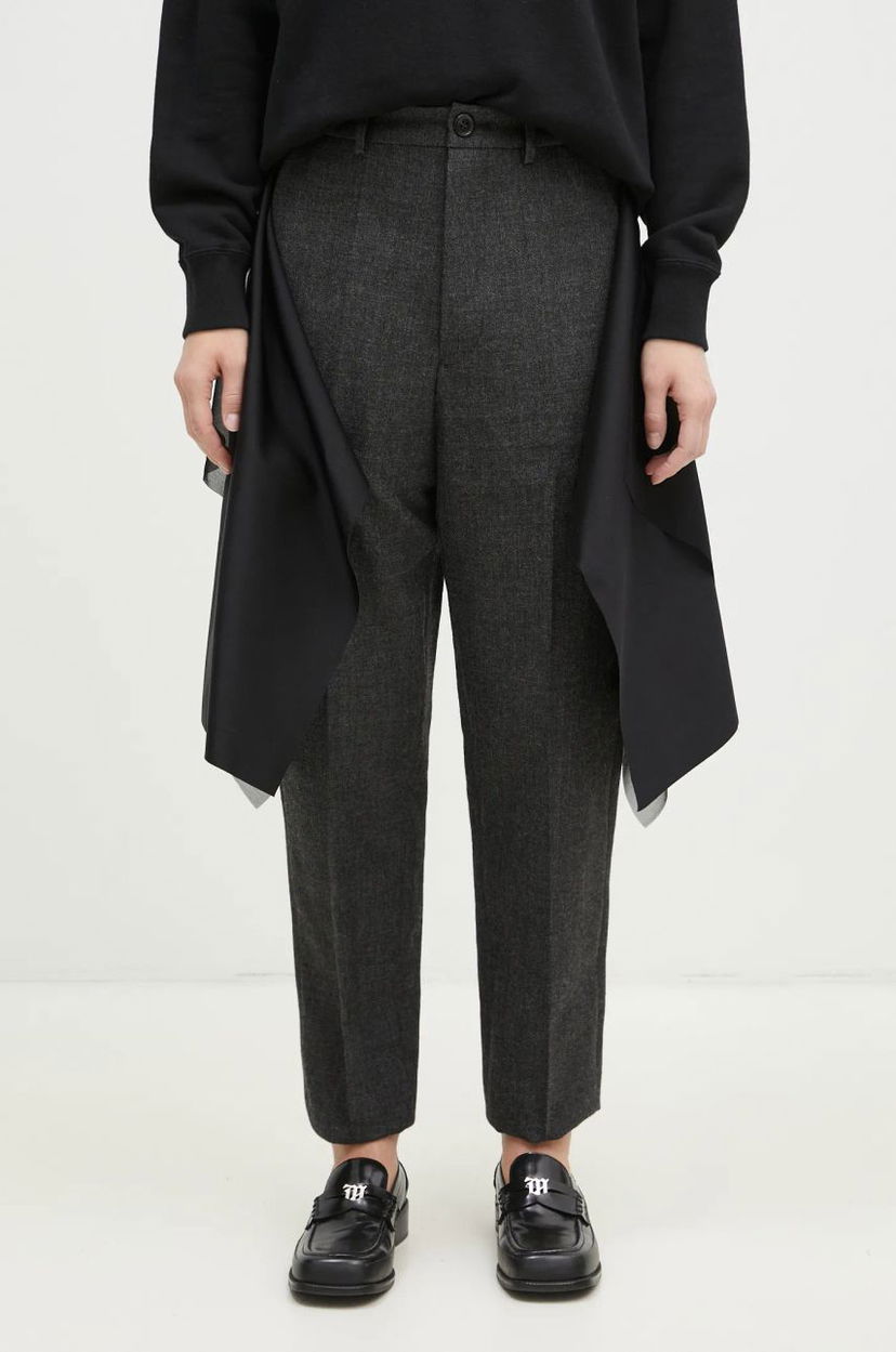 Hlače UNDERCOVER High Waist Pants With Attached Skirt Overlay Siva | UC2D1505