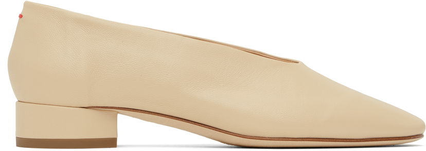 Oblačila Aeyde Aeyde Delia Leather Ballerina Flats Bež | A11-FL-GLVR25BL18-FW24-957-007